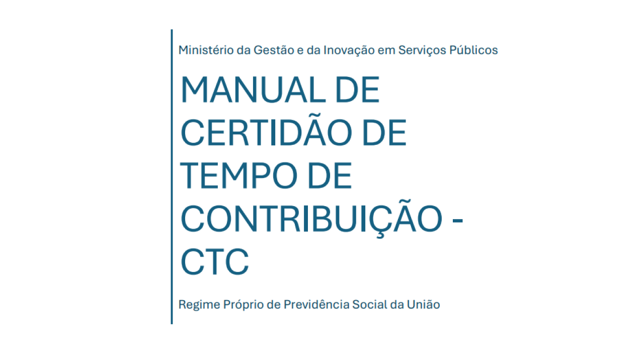 Capa do Manual de Certidão de Tempo de Contribuição publicado pelo MGI.